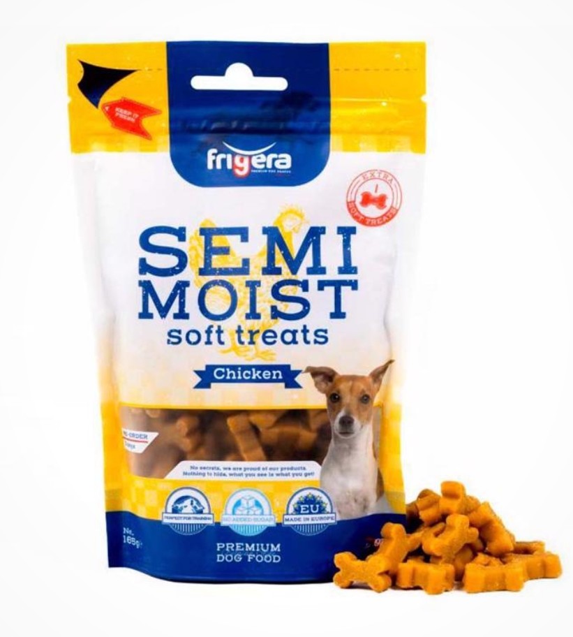 Frigera Semi Moist - Bløde Hunde Godbidder med Kylling 165g