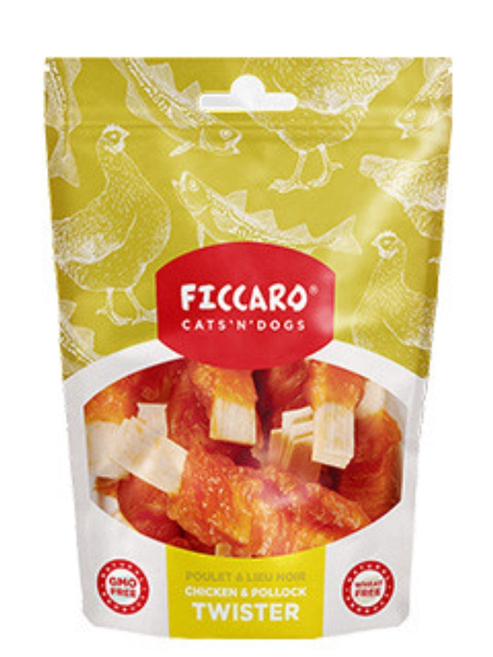 Ficcaro - kylling og Gris Twister 100g