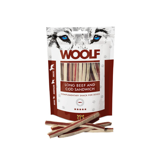 Woolf Long Beef & Cod Sandwich 100g