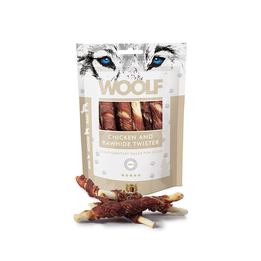 Woolf Chicken & Rawhide Twister 100g